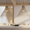 Buy Woven Rattan Pendant Light, Boho Bali Style - Perca Natural 60489 - in the EU